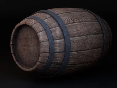 Medieval Barrel Free low-poly 3D model purchase