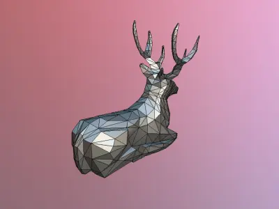 Lazy Deer Low Poly Low-poly 3D model