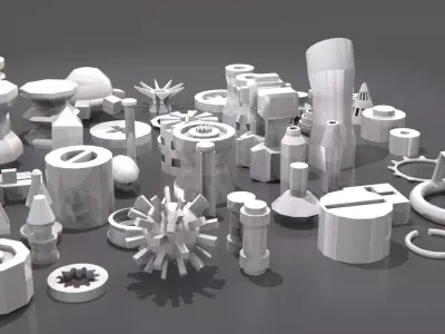 kitbash-small metal parts 3D model