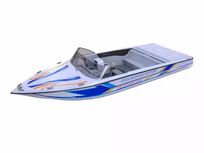 Speddboat 017 Low-poly PBR Low-poly 3D model