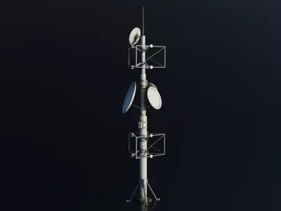 Antenna Large Industrial - Parabolic Roof Unit - Type A Low-poly 3D model