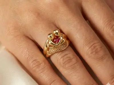 Loves Tether Ring jewelry 3D model - for Her 3D print model