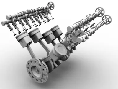 V8 engine 3D model by mjsmke from CGTrader