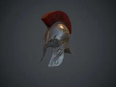 Greek Helmet Low-poly 3D model
