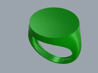 Signet Round Ring - Printable - All Sizes 3D model