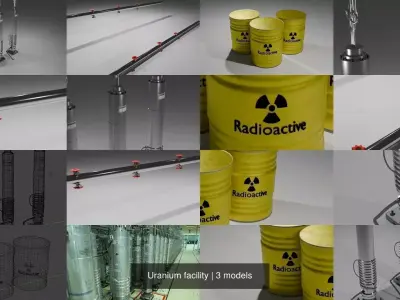 Uranium facility 3D Model Pack