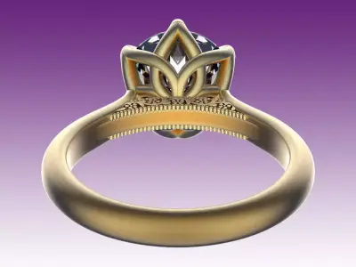Ring Engagement Floral Design 3D print model