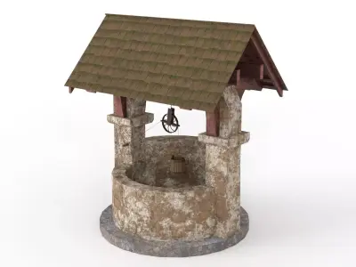 Old Stone Well Low-poly 3D model