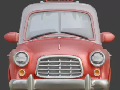 Stylized 3D Valentine  Taxi Model Low-poly 3D model
