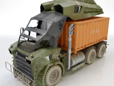 Heavy military truck 3D model