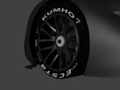 Racing wheels Kumho tires Low-poly 3D model