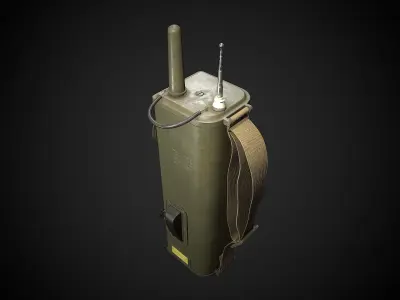 World War 2 US Army Walkie Talkie Low-poly 3D model