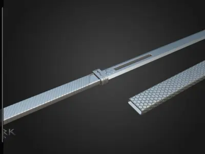 Futuristic Sword Low-poly 3D model 37