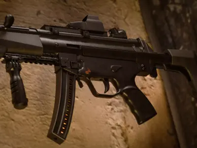 MP5 SMG 3D model Low-poly 3D model
