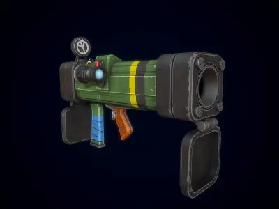 Stylized Rocket Launcher Low-poly 3D model buy