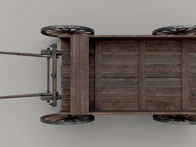 Old cart Low-poly 3D model buy