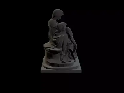 Roman Historic Marble Figure Sculpture Art Print 3D print model