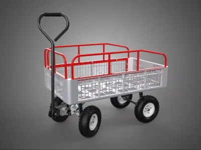 LIFEGUARD BEACH COAST SAND SEA CART WAGON TROLLEY WHEELBARROW 4W 3D model