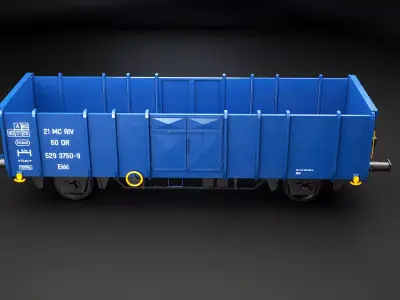 Coal Railcar Ekkl Low-poly 3D model