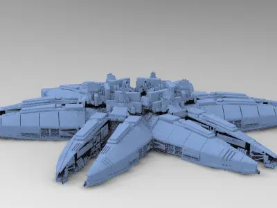 Star Flower Ship design 1 3D model