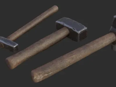 Hammers Collection hammer and egg Low-poly 3D model