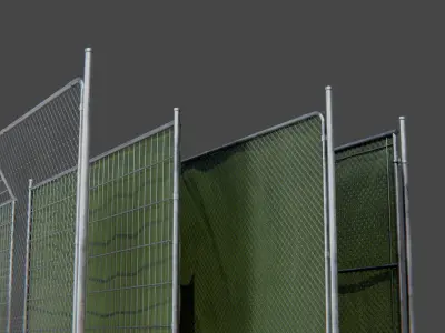 Construction Metal Fence Low-poly 3D model purchase