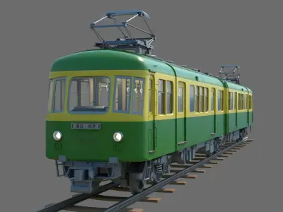 Enoshima Electric Railway Type 500 Train textured 4k resolution 3D model