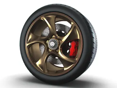 Porsche 911 GT3 HRE wheel 3D model