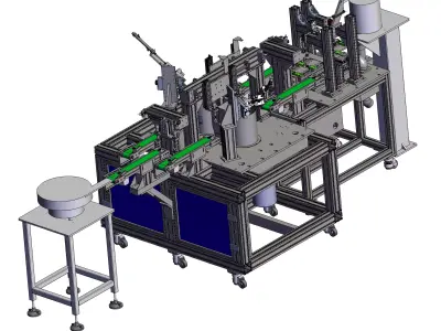Edge Trimming Machine  Spring Installation  Camera Inspection 3D model