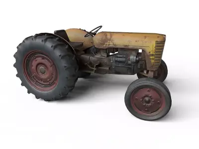 Farm Traktor Low-poly 3D model