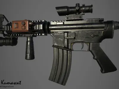 M416 Gun Low-poly 3D model