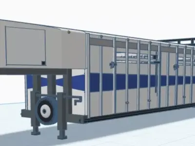 Gooseneck Livestock Trailer - Modular 3D Print Model STL OBJ FBX 3D print model