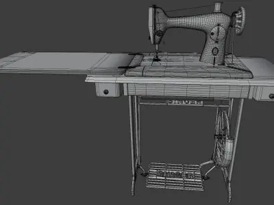 retro sawing machine Singger brand 3D model