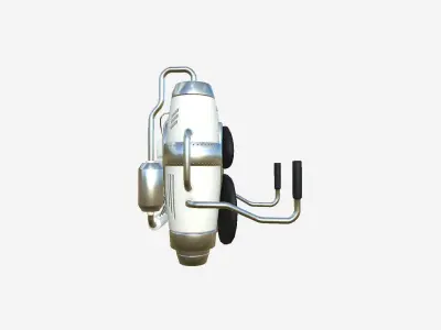Jetpack A05 White Aluminum - SciFi Character Design Low-poly 3D model