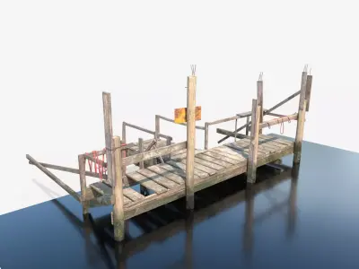 Old Wooden Pier 3D model