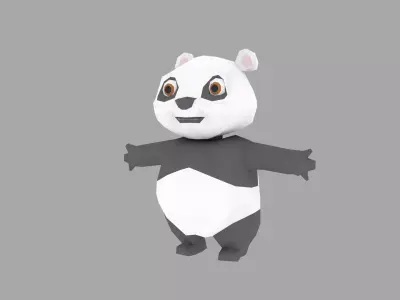 panda made in blender Low-poly 3D model