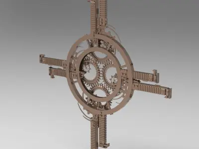 Enock Cog Crucifix Low-poly 3D model