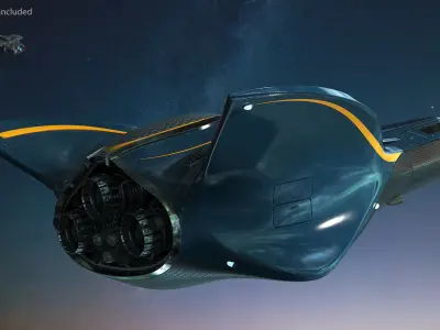 Shuttle Spacecraft Concept Dark Color 3D model