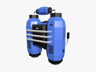 Jetpack Low Poly D03 - SciFi Character Design Low-poly 3D model
