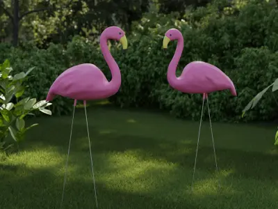 Exterior Flamingo Low-poly 3D model