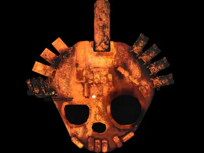 Burned Russian T90 Tank Turret debris Low-poly 3D model