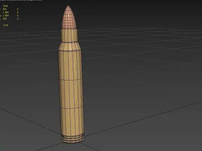 556 mm Nato Ammo Low-poly 3D model
