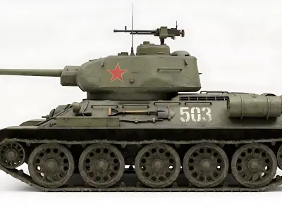 Tank T-34  WW2 Detailed 3D Printable Model 3D print model