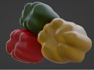 Cartoon Bell Peppers 3D model