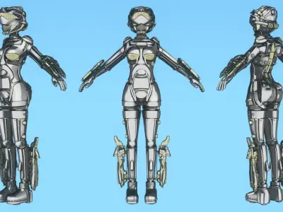 Tech-Suit robot Low-poly 3D model