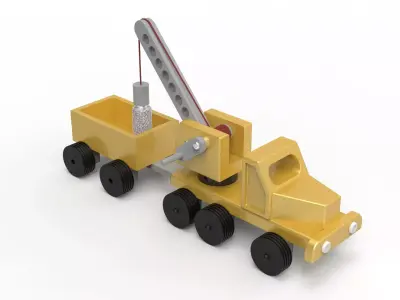 Mountable crane truck Low-poly 3D model