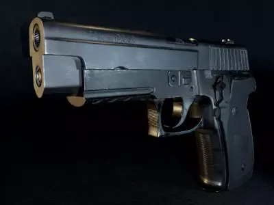 Sig Sauer P226 Pistol Rigged and Animated Low-poly 3D model
