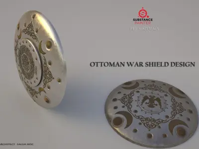    OTOMAN PATTERNED   Shield   3D model Low-poly 3D model