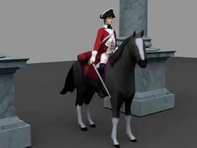 SEVEN YEARS WAR Cavalery Low-poly 3D model