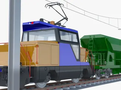 Cargo train 3D model purchase